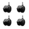 Service Caster 2'' Black Floor Safe Twin Wheel Casters with Brakes 3/8 Thread Stem , 4PK SCC-TS02S50-TPR-BLK-B-381634-4 - alternate 1